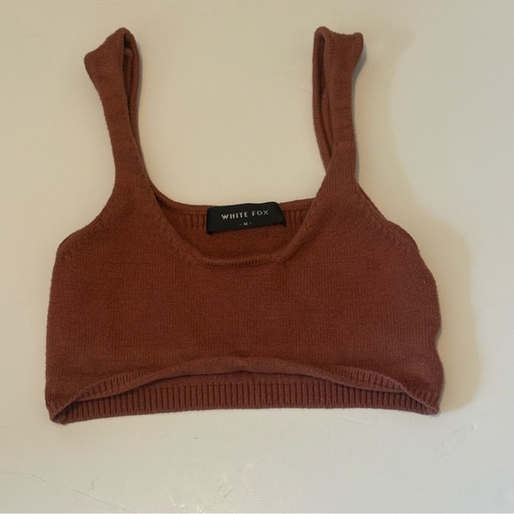 White Fox Cropped Top and Mini Skirt Set Top Size Medium, Skirt Size Small - Picture 6 of 8